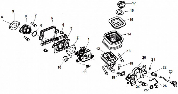 3 КАРБЮРАТОР - ФИЛЬТР БЕНЗОПИЛА CHAMPION 240-16