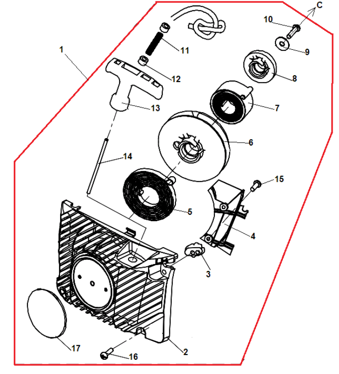 6 СТАРТЕР  БЕНЗОПИЛА CHAMPION 250