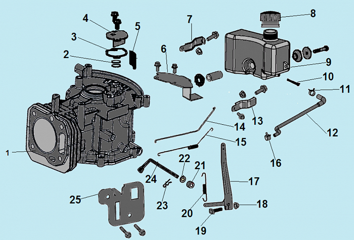 9 ЦИЛИНДР - БАК Газонокосилка CHAMPION LMH5629