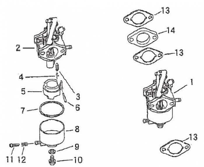 9 КАРБЮРАТОР ВИБРОПЛИТА БЕНЗИНОВАЯ CHAMPION PC5332F