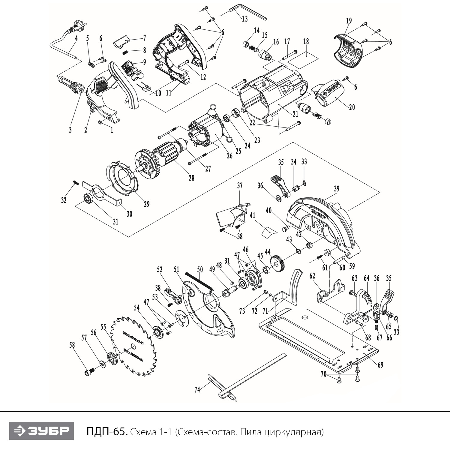 Пила циркулярная ПДП-65