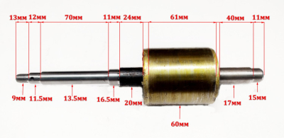 Ротор для ФН-450(13) DMN Lраб.=61мм, D=60мм, H=255мм